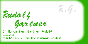 rudolf gartner business card